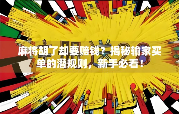 麻将胡了却要赔钱？揭秘输家买单的潜规则，新手必看！